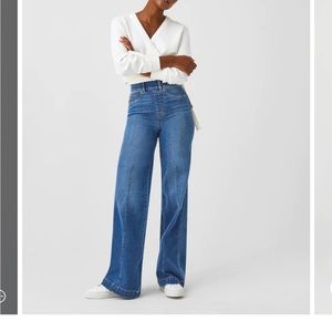 SPANX Seamed Front Wide Legged Jean petite large NWT